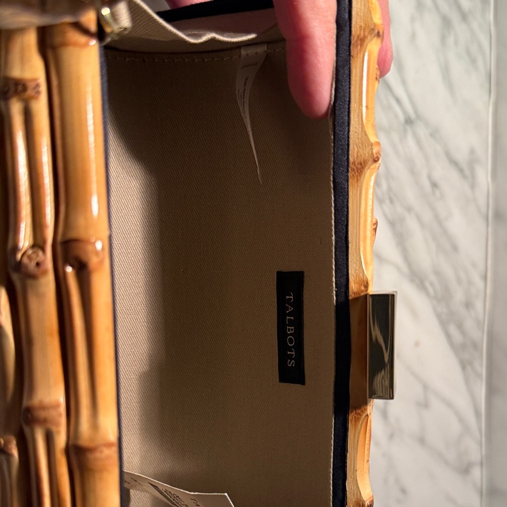 Talbots Bamboo-Style Chain Shoulder Clutch - Picture 7 of 9